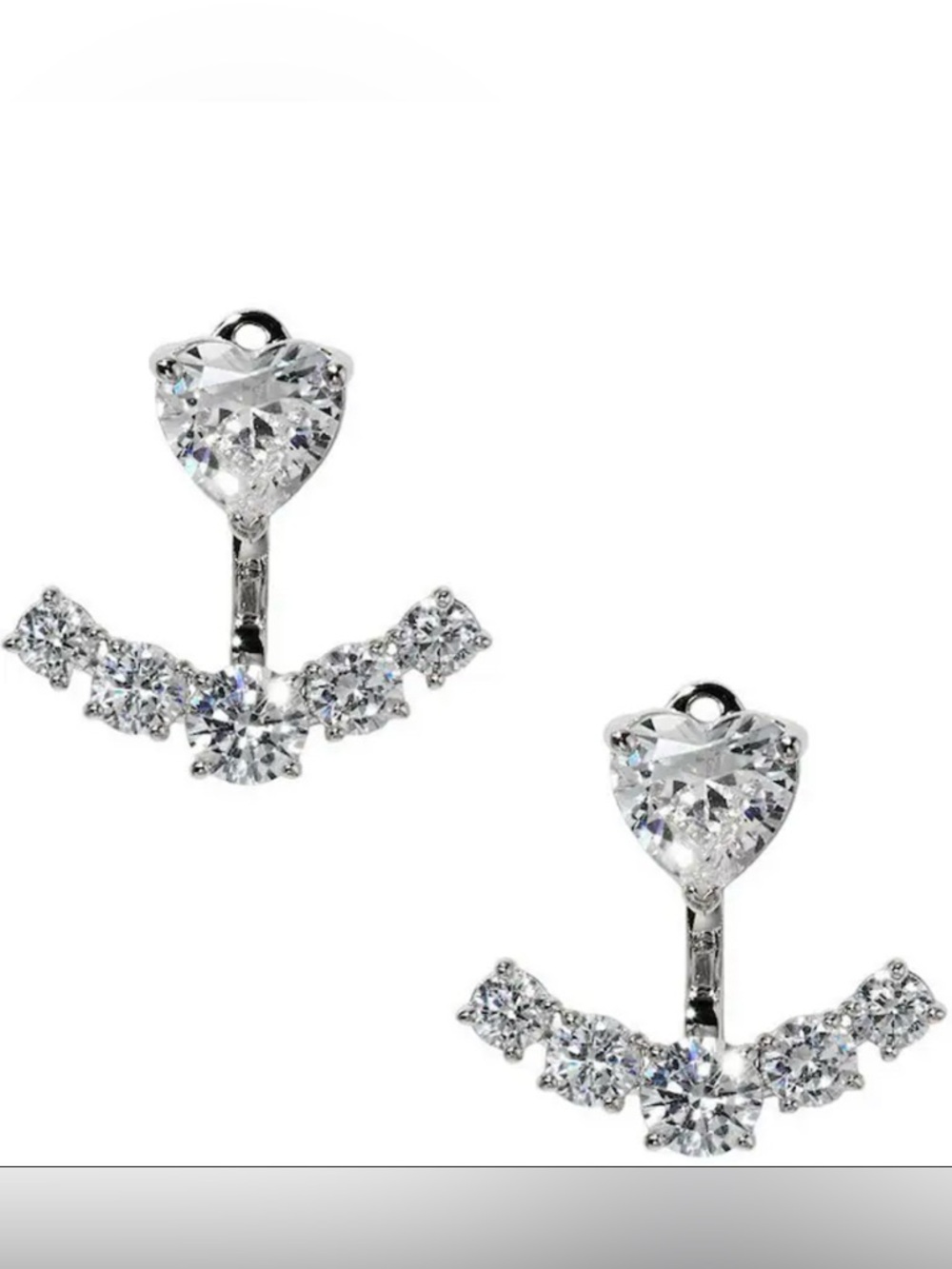 Nadri Le Bisou Heart Ear Jacket Earrings